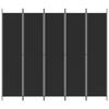 VidaXL Room Divider 5 Panels Folding Room Separator Privacy Screen Partition Living Room Decoration Black 350205