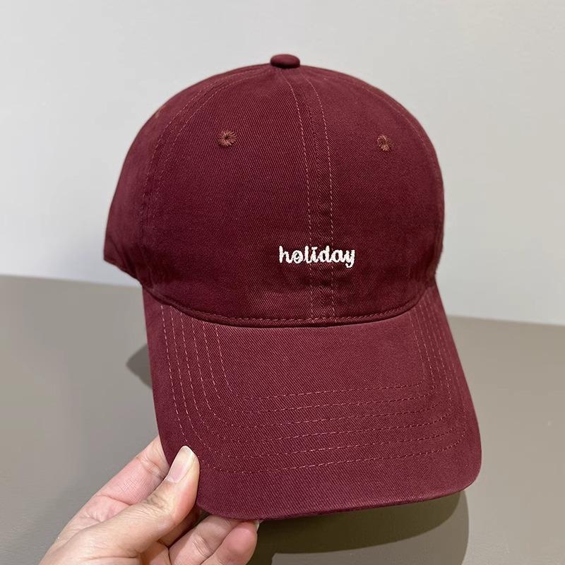 Spring men's and women's holiday letter embroidered baseball cap with curved brim and sun visor