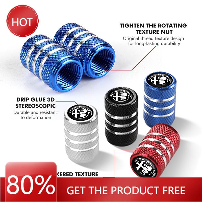 Hub Caps 4Pcs Car LOGO Tire Valve Cap Waterproof Auto Accessories For Alfa Romeo Giulietta GT 159 147 156 Mito Brera Giulia SpidEP3
