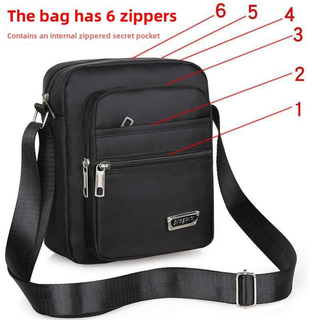 Мужской нейлоновый рюкзак Slant - многосекционная, портативная сумка через плечо с регулируемым плечевым ремнем и карманом на молнии, подходит для деловых поездок