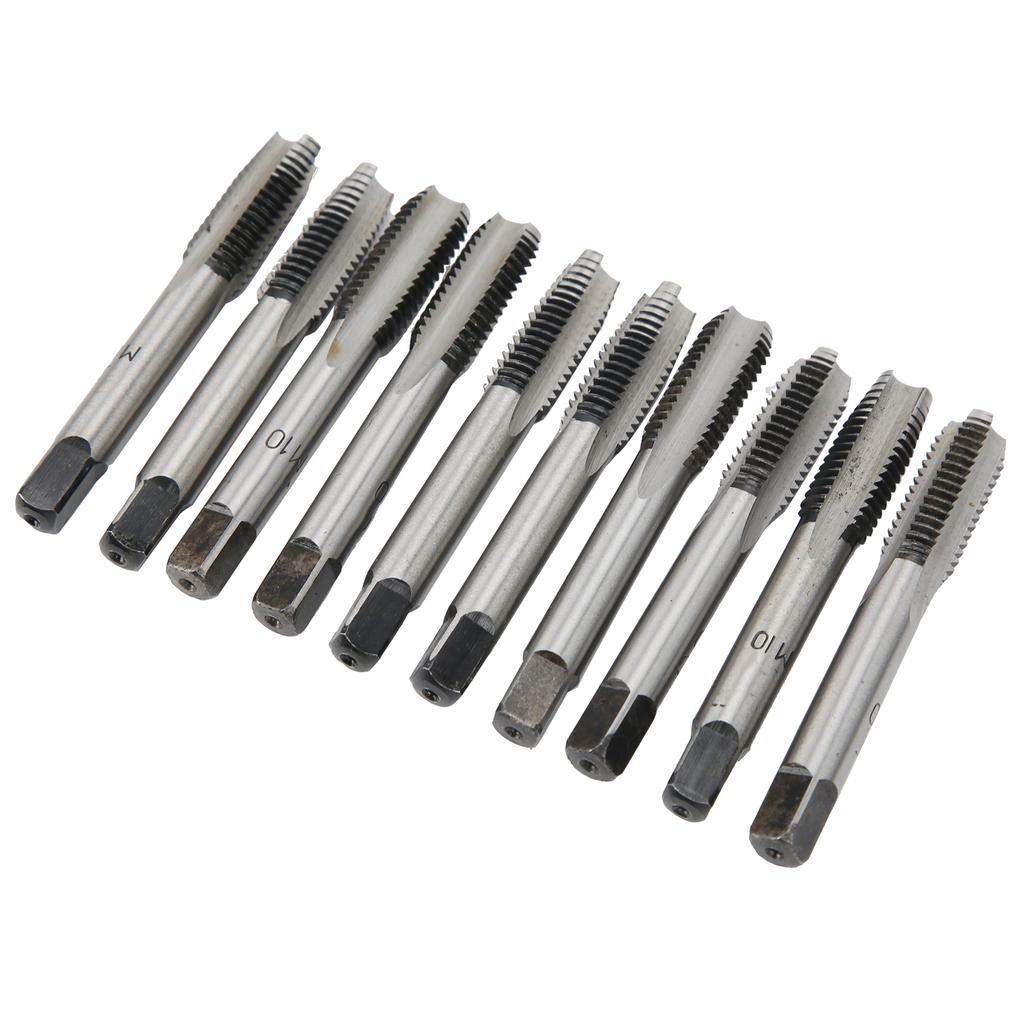 10pcs Metric Taps M10 Thread Carbon Steel Straight Flute First Hand Taper Plug Tap High Rigidity