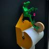 Toilet Paper Holder Cute Frog Design Easy To Install Frog Riding Unicycle Wall Mounted Roll Paper Holder Bathroom Wall Decor