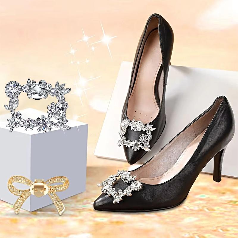 2 шт. пряжка блестящие туфли на высоком каблуке свадебные украшения модные женские клипсы для обуви съемные стразы цинковый сплав