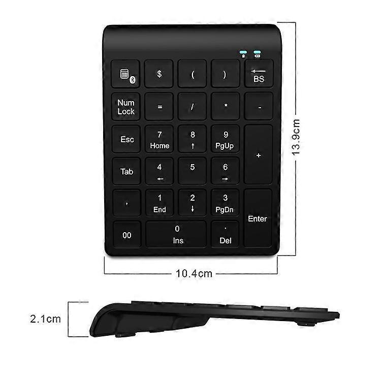 Bluetooth Цифровая клавиатура для ноутбука, Беспроводная цифровая клавиатура, Перезаряжаемая через USB C, 22-клавишная Bluetooth 10-клавишная цифровая клавиатура для ноутбука, компьютера, Mac, MacBook A