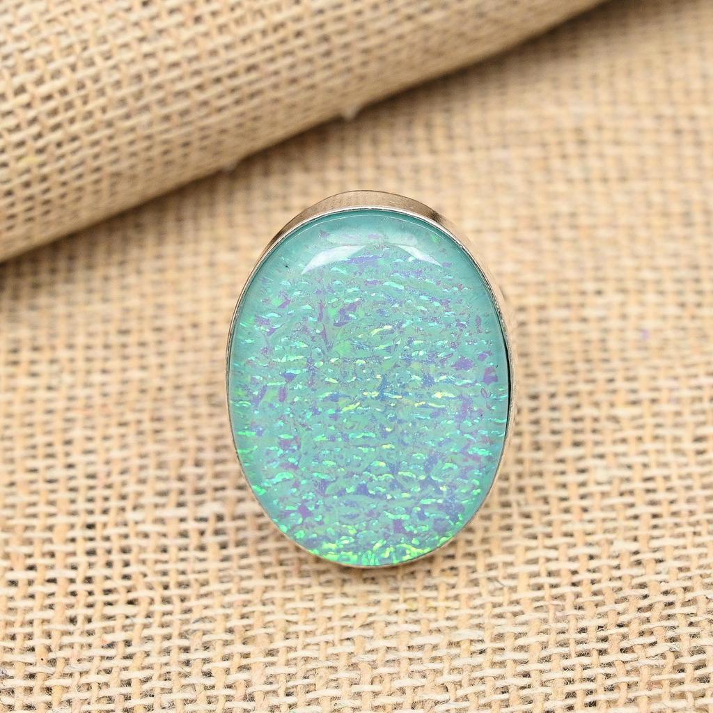 Blue Australian Triplet Opal Gemstone 925 Sterling Silver Handmade Jewelry Pretty Ring For Women