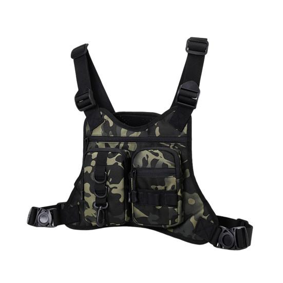 Нагрудная сумка для занятий спортом на открытом воздухе для мужчин, передняя сумка-жилет для бега с несколькими отделениями, EDC дорожный нагрудный рюкзак для тренировок, езды на велосипеде, пеших прогулок