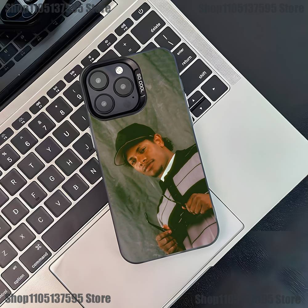 Чехол для телефона рэпера E-Eazy E для iPhone 16,15,14,13,12,11,Pro,XS,Max,Plus,Mini,SE4,E Черный Матовый Ударопрочный Чехол