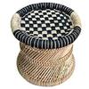 Nitya Enterprises Mudda Muddi Chair Garden Handicraft Cane Wood Damroo Black Color -13X17 Inche (Pack of 1)