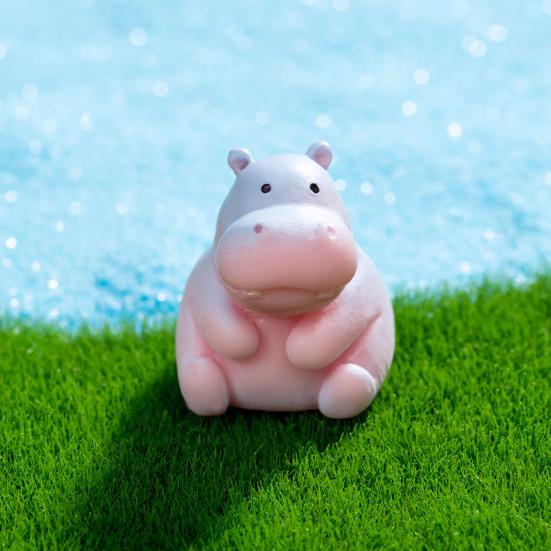 Миниатюрная фигурка бегемота, мини-мультяшный бегемот, украшение своими руками, микропейзаж, сказочный сад, животное, смоляная статуэтка, украшение