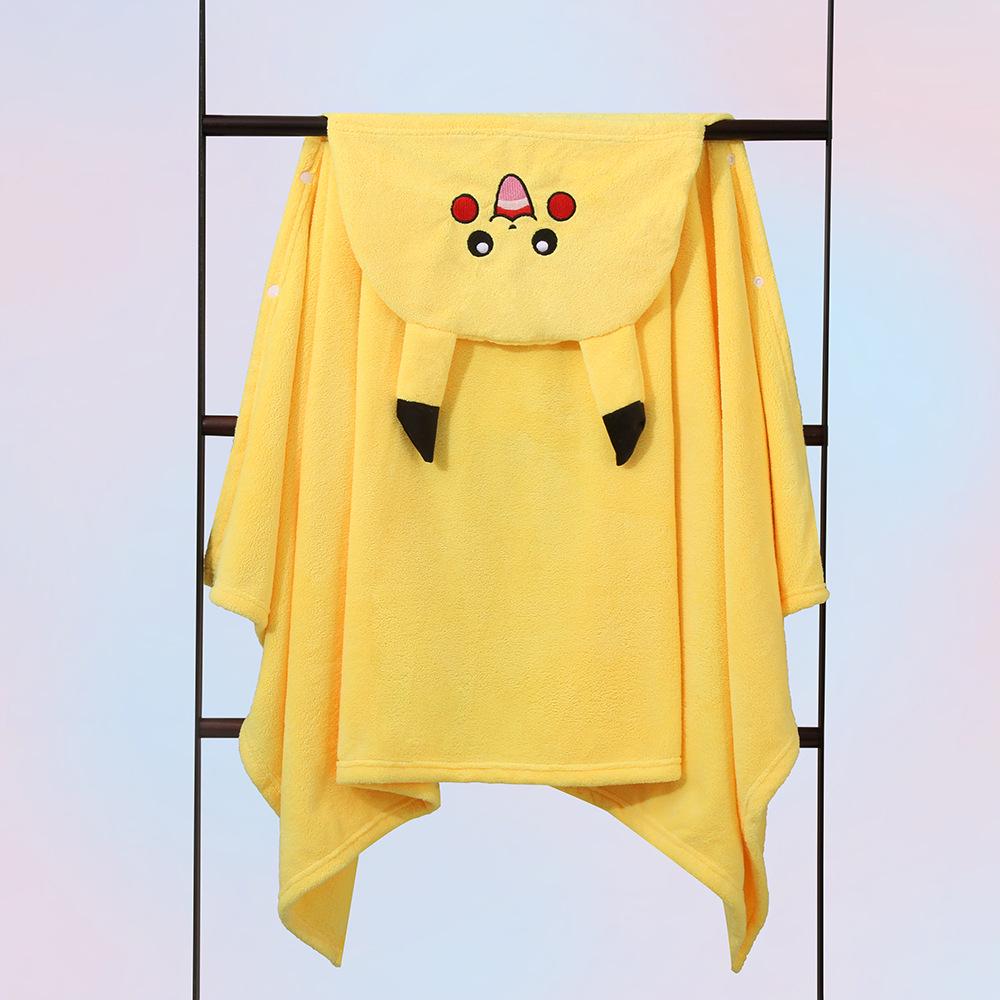 Children's Coral Fleece Hooded Bathrobe - Summer Baby Towel and Cloak for Swimming