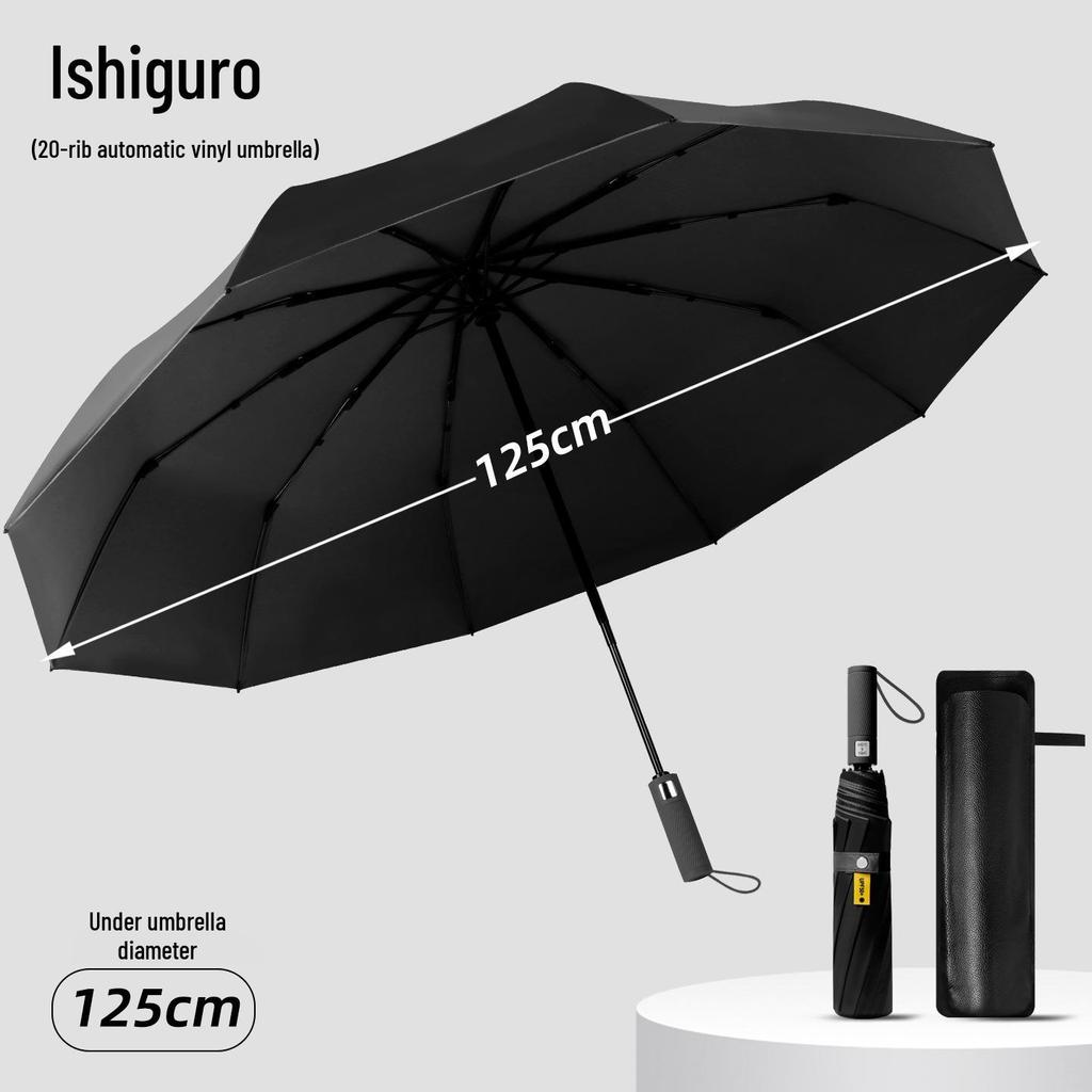 Усиленный ветрозащитный очень большой черный зонт для троих - Двойного назначения для солнца и дождя