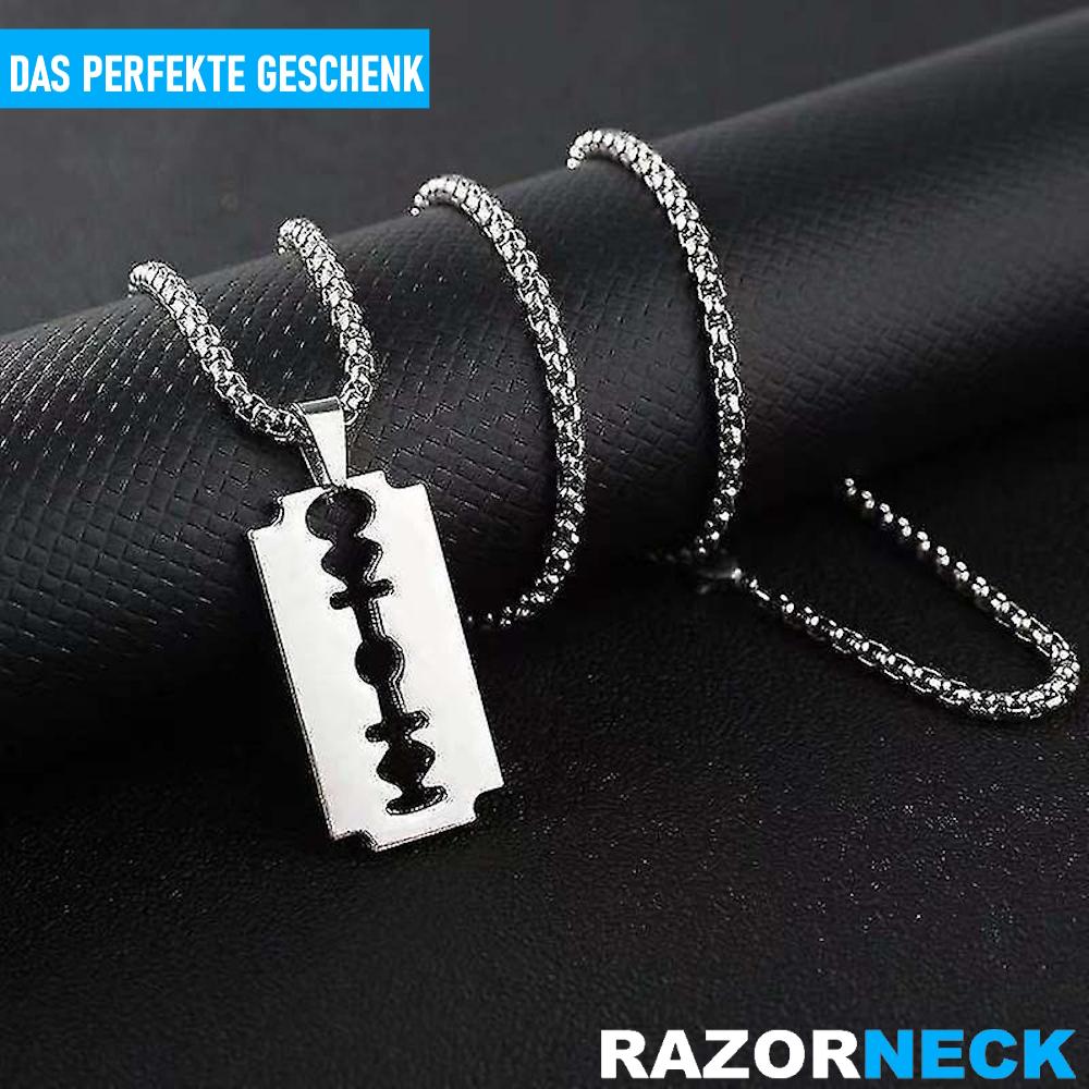 Мужская цепочка RAZORNECK с бритвенным лезвием из нержавеющей стали, собачья бирка в стиле хип-хоп