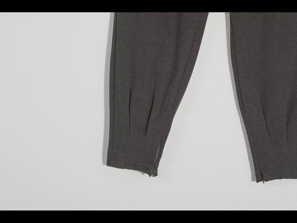 Мужские осенние повседневные брюки-шаровары с манжетами, однотонные, универсальные, модные брюки с 9-точечной молнией.