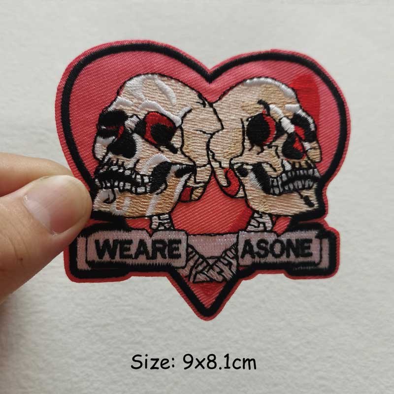 Панк-черепа, железная нашивка, наклейки с вышивкой, термопресс, аппликация, Parches, Ropa, наклейки для одежды, полосатый термоклейкий значок «сделай сам»