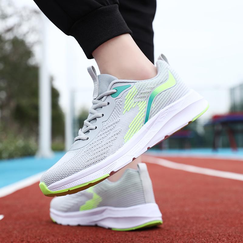 2024 Новая плетеная мужская спортивная обувь для бега на шнуровке из сетчатой дышащей ткани Легкая мужская повседневная обувь Мужской бренд Бесплатная доставка