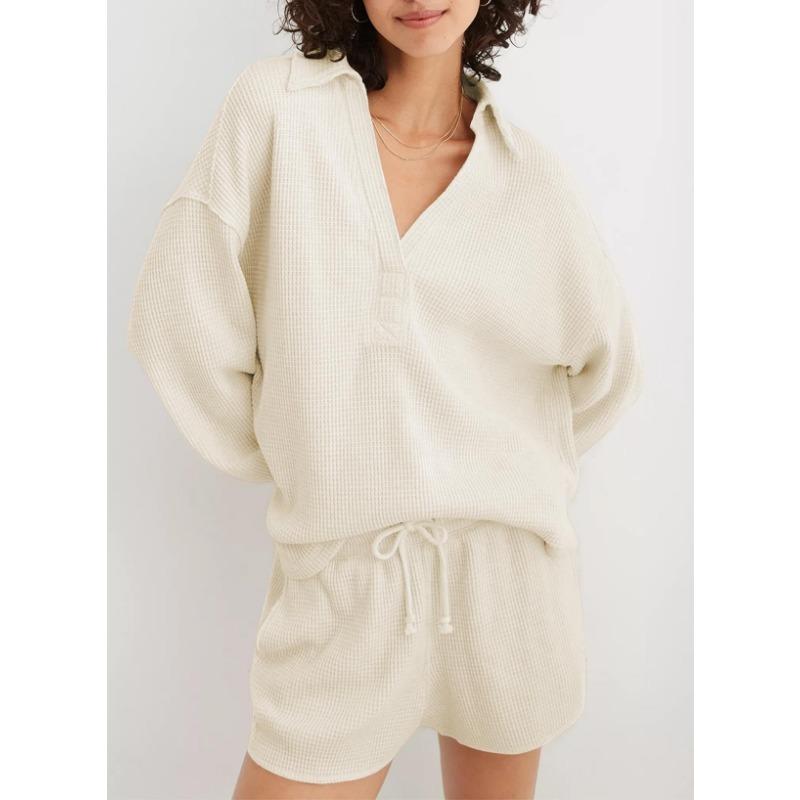 Осенне-зимний женский свободный пуловер с V-образным вырезом, трикотажный свитшот