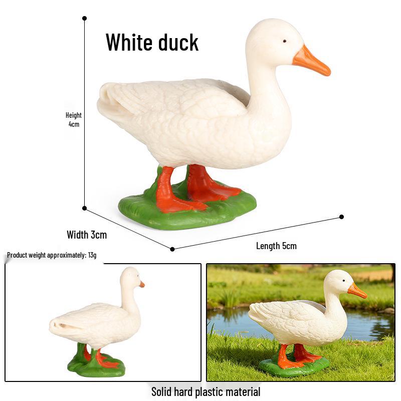 Wild Animal Model Toy Set: Swan, Lion Head, Goose