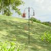 Bird Feeder Station Outdoor Bird Feeder 4 Hooks Steel Black