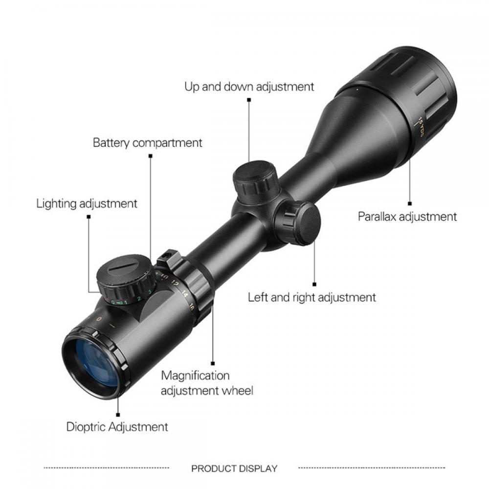 4-16X50 Tactical Optics Cross Sight Green Red Illuminated Riflescope Hunting Rifle Scope Sniper Airsoft Air Guns Rangefinde