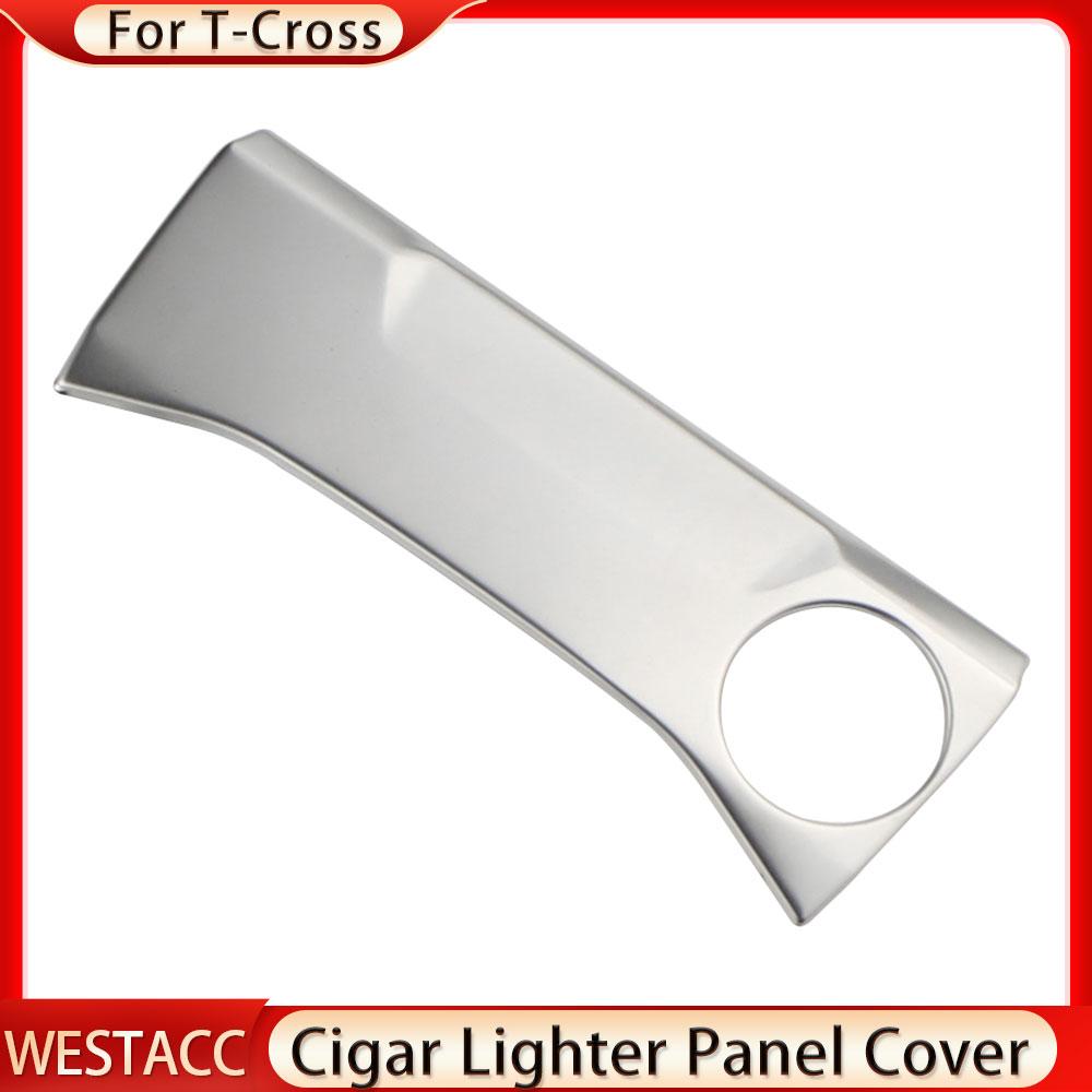 Car Center Control Cigarette Lighter Panel Trim Sticker Cover for Volkswagen VW T-cross Tcross 2018    2022 2023
