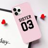 Чехол для телефона "Лучшие подруги Bff Сестры" для Iphone 7 8 Plus 12 11 Pro X 13 14 SE XR XS Сестры 01 02 03 Буквы Силиконовый чехол для телефона