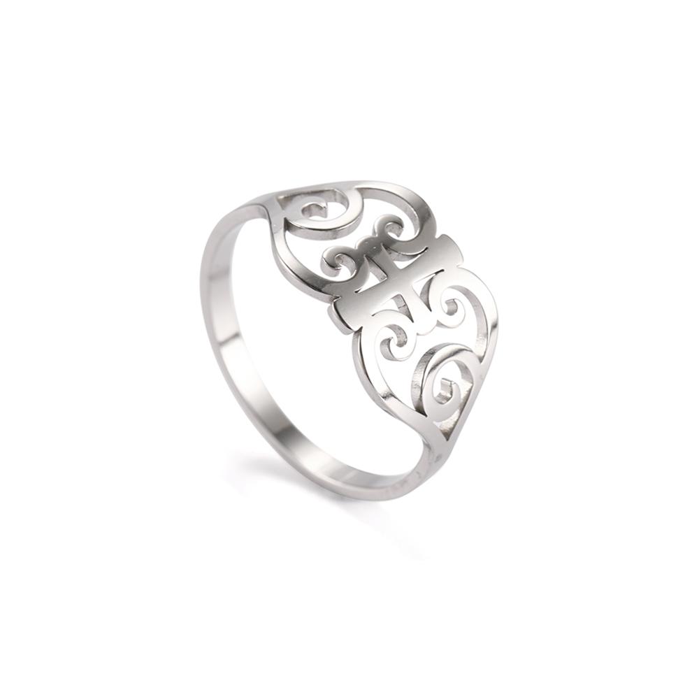 Women Vintage Flower Finger Rings Elegant Stainless Steel Rose Gold Casual Ring Anniversary Valentine's Day Gift