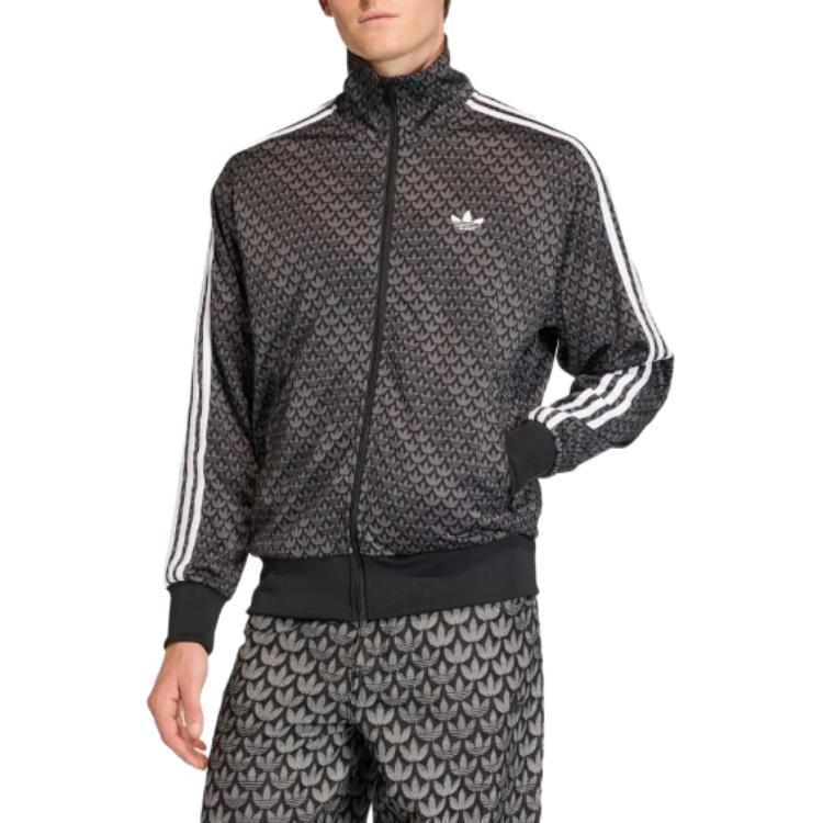 adidas Мужская куртка с молнией и длинным рукавом Originals Firebird Monogram с логотипом Мужские куртки KC9158