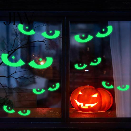 Horror Theme Party Decorations Halloween Glow in The Dark Wall Stickers, Luminous Ghost Hand And Bat Fluorescent Window Clings Decals, Removable