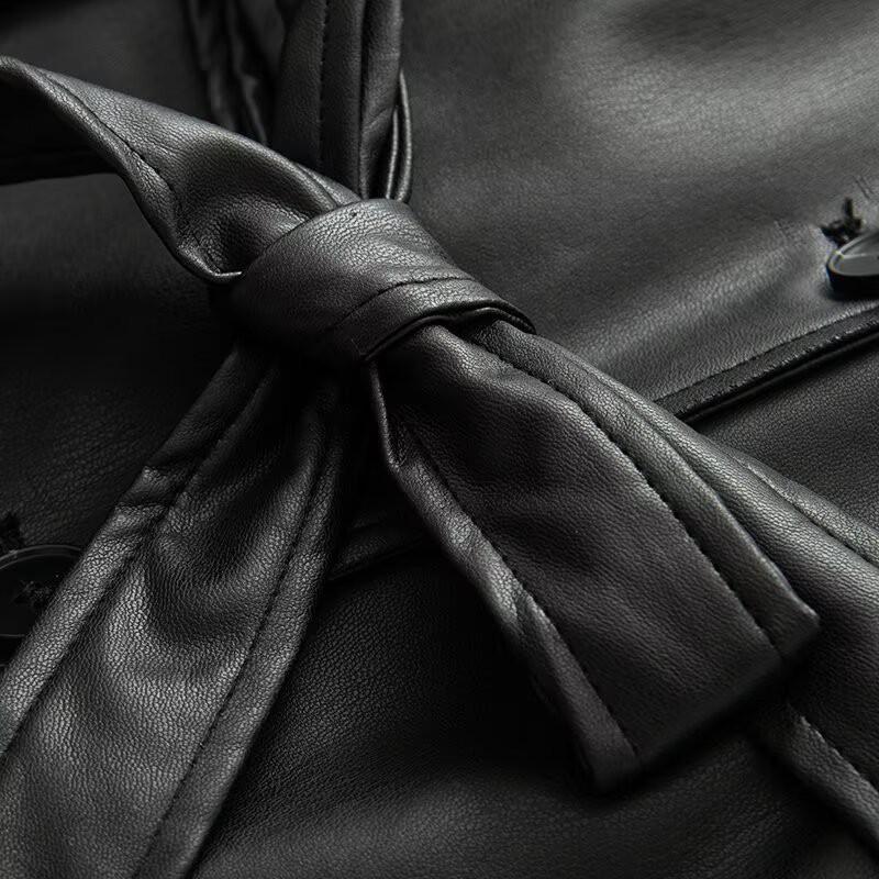 Womens Wind Style Faux Leather Jacket Long Sleeve Collared Zip Up Slim Fit Streetwear Outerwear