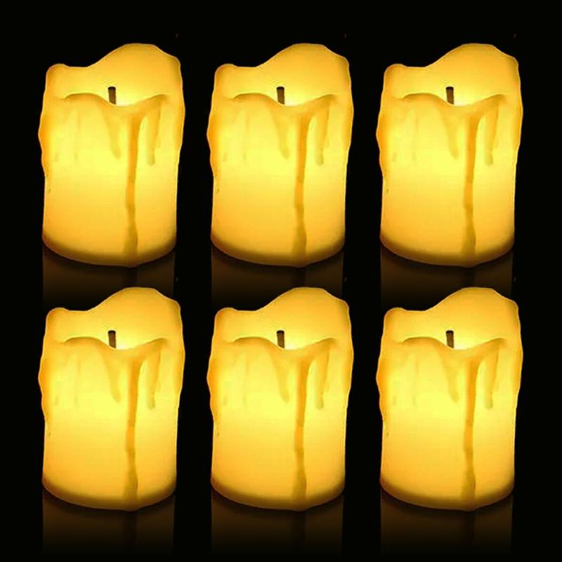 Черный фитиль светодиодные свечи на батарейках беспламенные мини-чайные свечи свадьба рождественская вечеринка капель поддельные свечи украшение дома свет