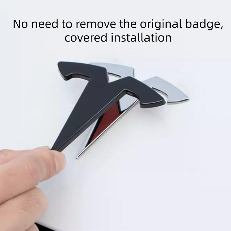 1-3pcs glossy black Not Affect ABS for Tesla Model3 ModeY car Front Emblem Rear Tail Trunk Steering Wheel Sticker Badge styling