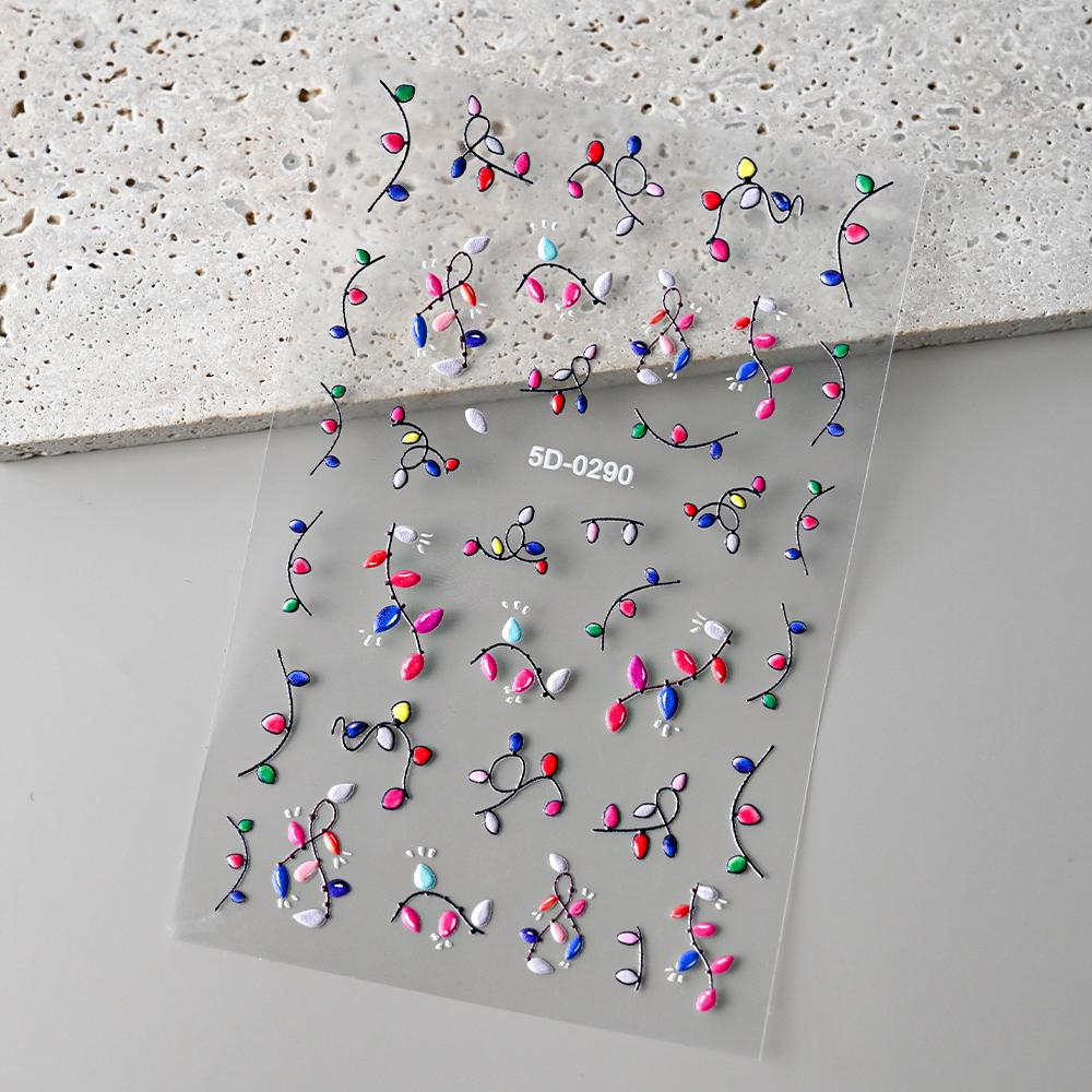 1 шт. 3D-наклейки с цветами для ногтей, весенние цветочные листья, самоклеящиеся слайдеры, наклейки для художественного маникюра для украшения