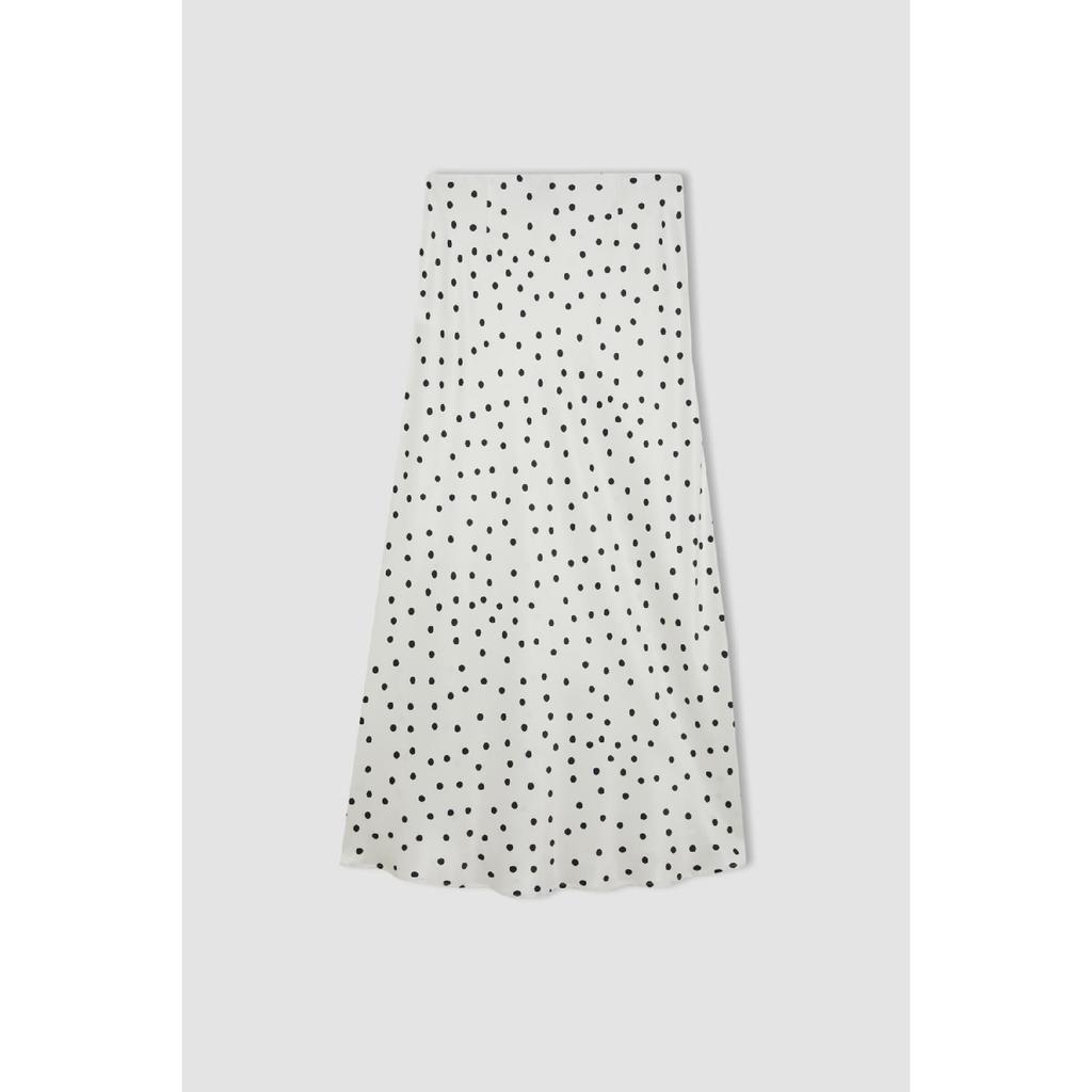 A-line High Waist Leopard Patterned Long/maxi Length 100% Satin Skirt D3905axns