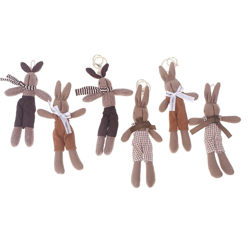 Подвеска с мультяшным брелоком для детей, тканевый брелок в корейском стиле, сумка-подвеска, украшение в виде леди-кролика, брелки для девочек, автомобильные аксессуары