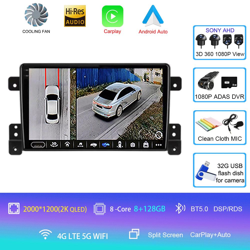 Android 14 для Suzuki Grand Vitara 3 2005-2012 2013 2014 2015 2 Din автомобильный радиоприемник стерео мультимедиа видеоплеер навигация Carplay