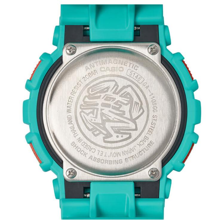 Casio Мужские часы с двойным дисплеем (жидкокристаллический/аналоговый) Серия Черные часы GA-110SGG-3AJR GA-110SGG-3AJR