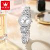 OLEVS Original Quartz Wristwatches for Women Full Diamond Bow Design Dress Watch Luxury Elegant Ladies Bracelet Watches 5887 New