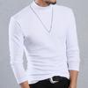 Spring Autumn Men Fitness Top Slim Fit Half-high Collar Stretchy Long Sleeves Solid Color Pullover Fitness Sport Top Winter Bottoming Clothes