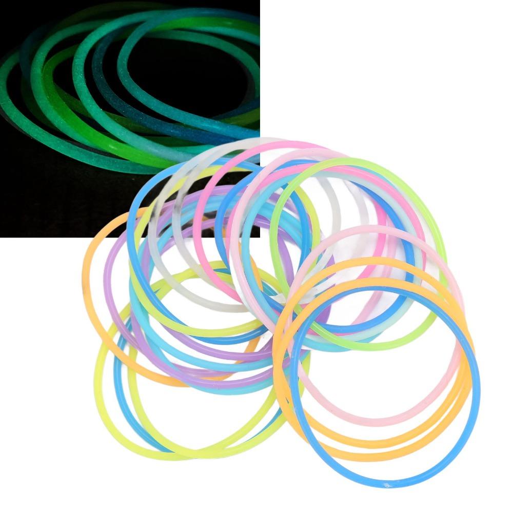 100pcs Gummy Rubbe Silicone Gel Bracelets Elastic Wristband Bracelet  For Girls Women