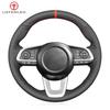Black Faux Leather Hand-stitched No-slip Soft Car Steering Wheel Cover Braid for Toyota Raize 2019-2024 Yaris 2023-2024