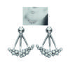 [M8701] - Silvery White 'Sissi' Silver Lobe Contour Earrings (rhodium-plated) - 15x15 Mm