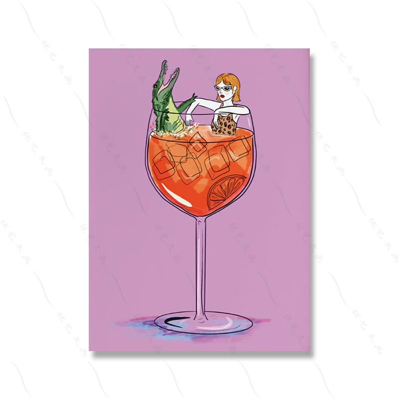 Campari Illustrated Italian Wall Art Print Gator Aperol Sprtiz Poster Sparkling Water Butterfly Wall Picture Cuadros Decorativos
