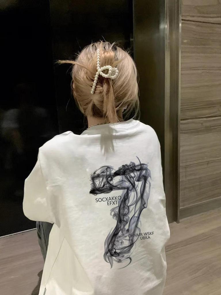 Women's Oversized White Cotton T-Shirt - Summer 2025 Casual Style