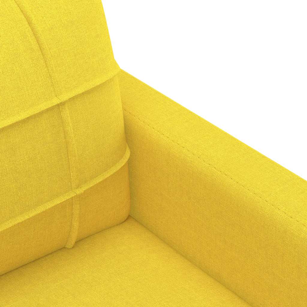 Vidaxl Sofa 2-Osobowa, Jasnożółta, 120 Cm, Tapicerowana Tkaniną