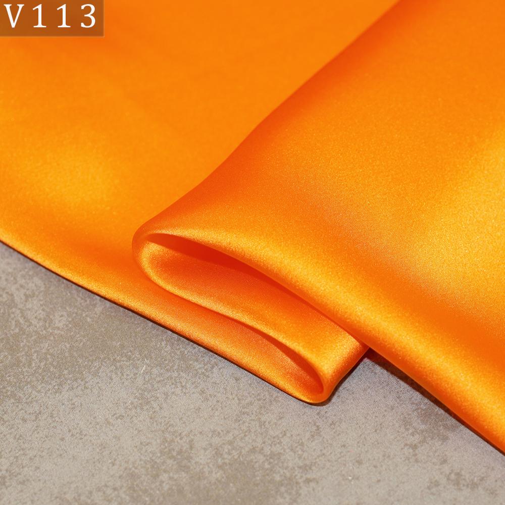 HYSK Natural Genuine Pure 100% Silk Crepe Satin Fabric Silk China Duchess Plain Brown by Meter for Dress Bedding Wedding