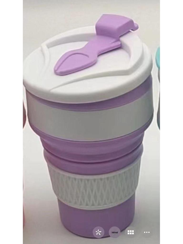 Creative Portable Folding Silicone Coffee Cup with Lid and Custom Logo