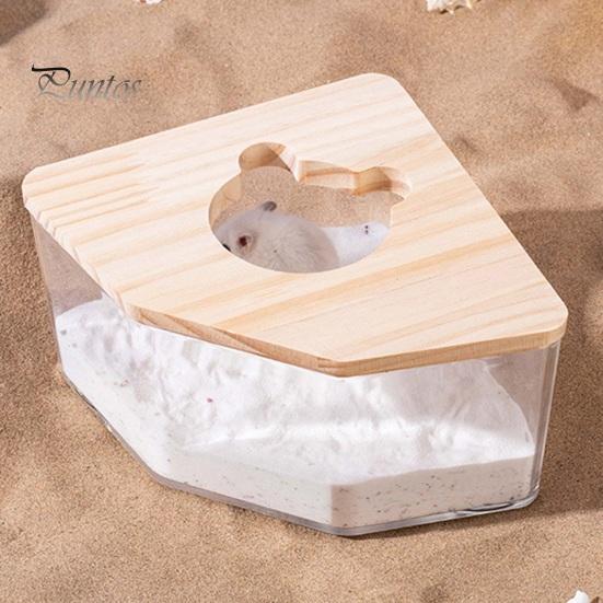 Прозрачная песочница для хомяка в ванной комнате, съемный контейнер для песочной ванны для мелких животных, маленький питомец