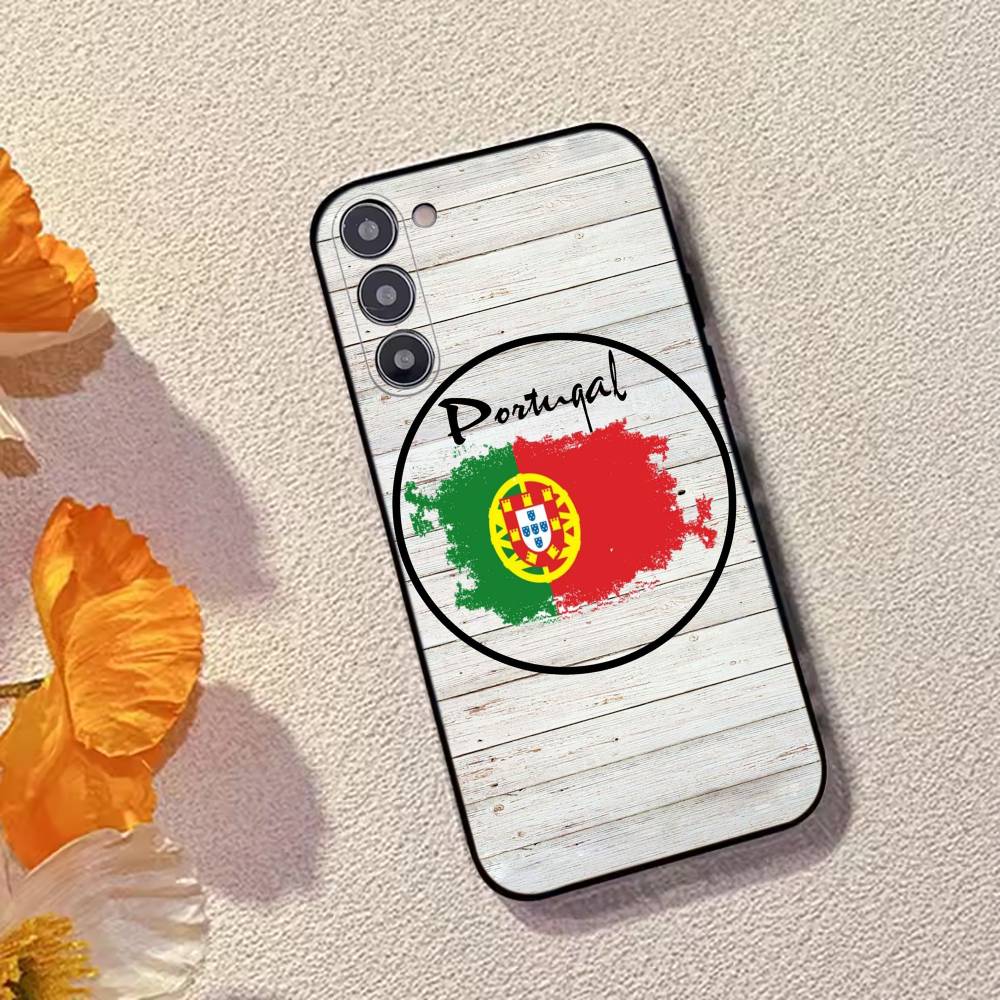 P-Portugal Flag Soccer Support Phone Case Black Silicone Soft For Samsung Galaxy A73,A72,A71,A70,A53,A52,A51