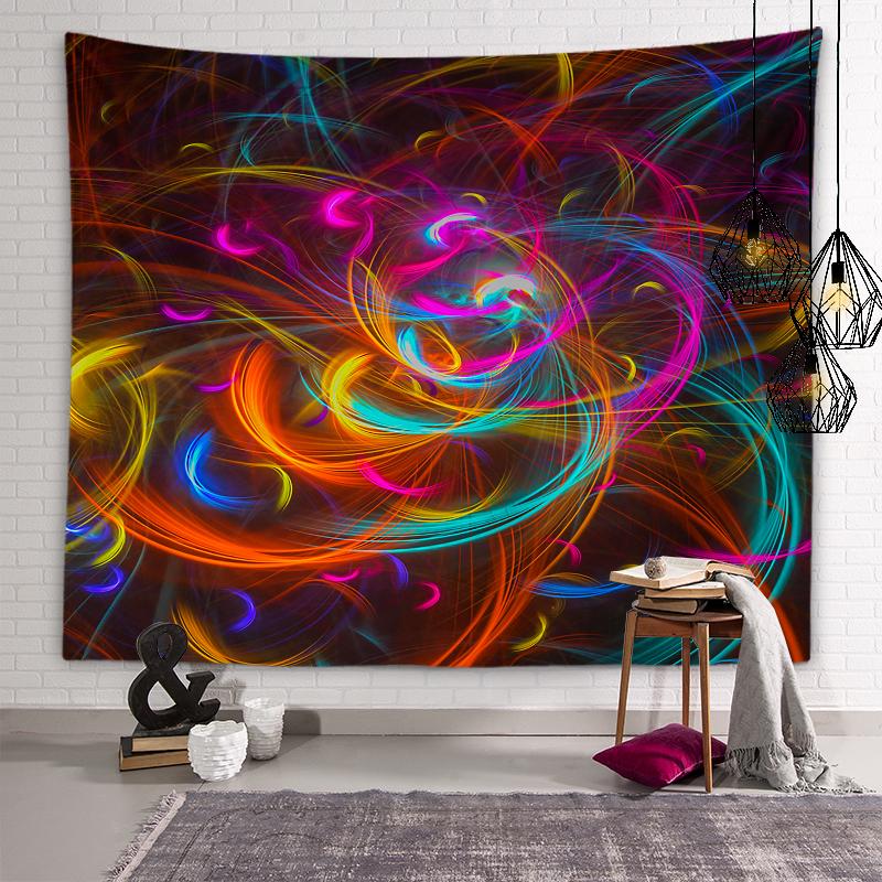 Психоделическая Геометрия, индивидуальный гобелен, хиппи, гобелен в стиле бохо, настенный художественный декор, гостиная, спальня, домашний декор, гобелен