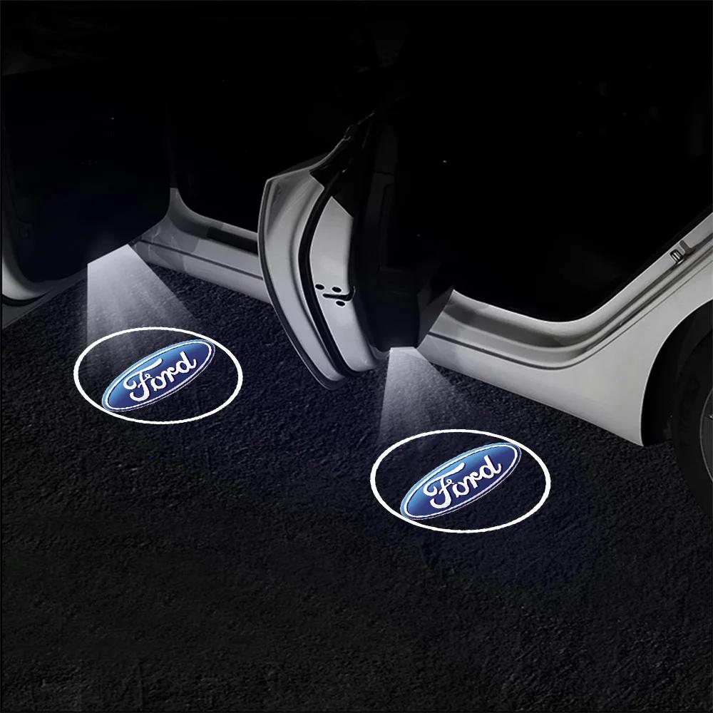 Car Sticker Car LED Door Projector Lamp Laser HD Welcome Courtesy Lights Decoration For Ford Escape Edge Mondeo Taurus Fusion Mu